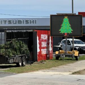 christmas tree VMS digital message board temporary sale location geelong victoria melbourne