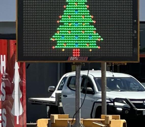 christmas tree VMS digital message board temporary sale location geelong victoria melbourne