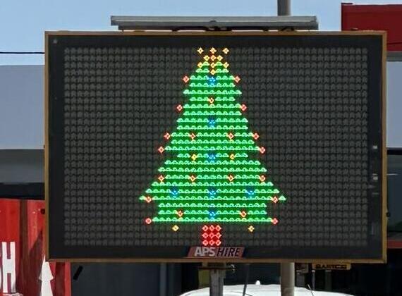 christmas tree VMS digital message board temporary sale location geelong victoria melbourne